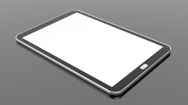 Tablet blank screen template, isolated on black background. - Foto, Imagem