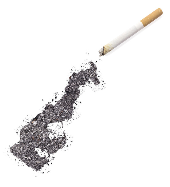 Cinza em forma de Mónaco e um cigarro. (série
) - Foto, Imagem