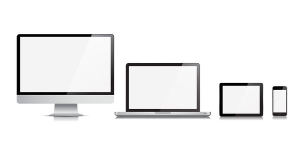Monitor komputera Laptop Tablet telefon wektor urządzenia - Wektor, obraz