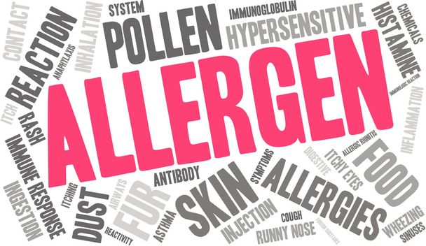 Allergen-Wortwolke - Vektor, Bild