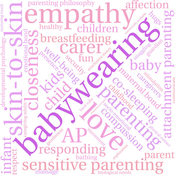 赤ちゃんの身に着けている単語の雲 - ベクター画像
