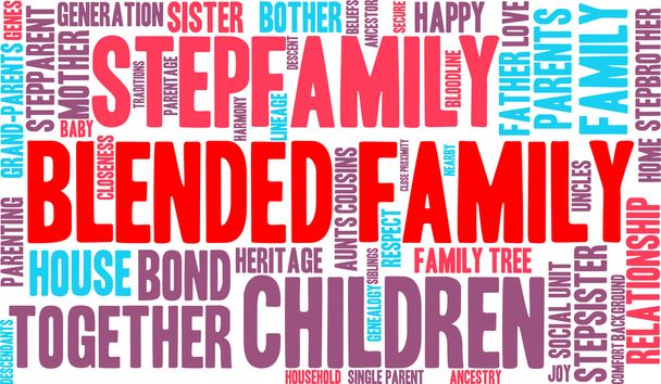 家族の単語の雲をブレンド - ベクター画像