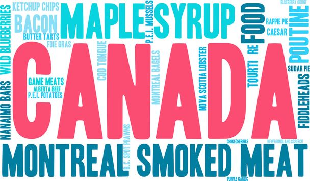 カナダ食品単語の雲 - ベクター画像