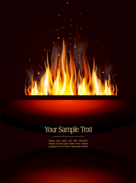 Büchlein mit brennender Flamme und Platz für Text - Vektor, Bild