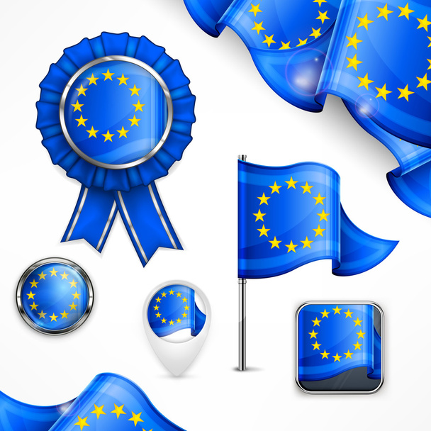 European national symbols - Vector, imagen
