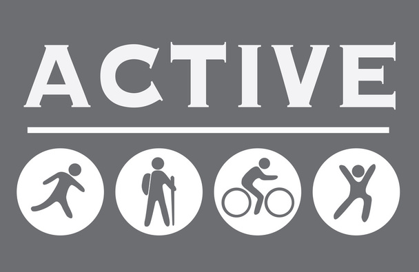 Signo activo en el gris, iconos de actividad
 - Vector, Imagen