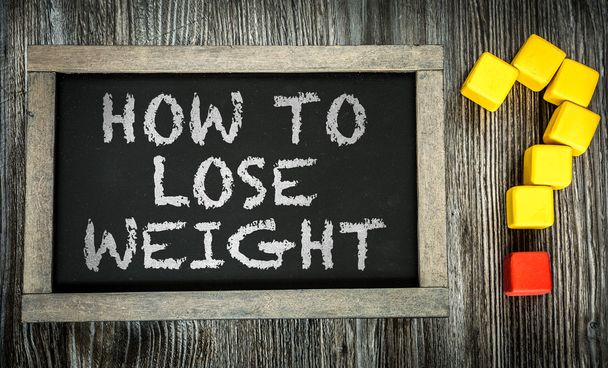 Cómo perder peso? sobre pizarra
 - Foto, Imagen