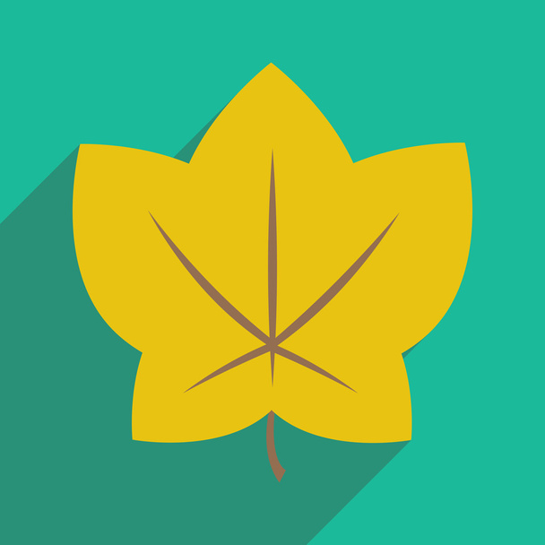 Flat with shadow icon and mobile application leaf - Vector, Image