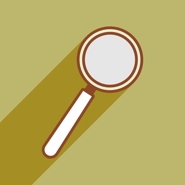 Plano com ícone de sombra e lupa de aplicação móvel
 - Vetor, Imagem