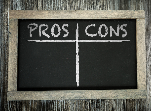 Pros Cons on chalkboard - Photo, Image