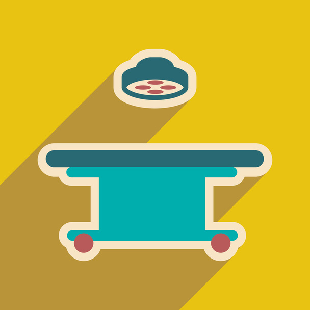 Icon of operating table in flat style - Vector, Image