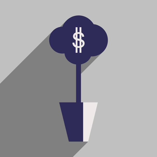 Tasainen muotoilu moderni vektori kuva kuvake Money Tree
 - Vektori, kuva