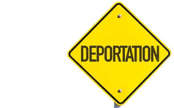 Señal de carretera de deportación
 - Foto, Imagen