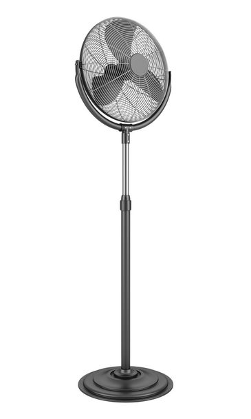 Ventilateur électrique moderne noir isolé sur fond blanc
 - Photo, image