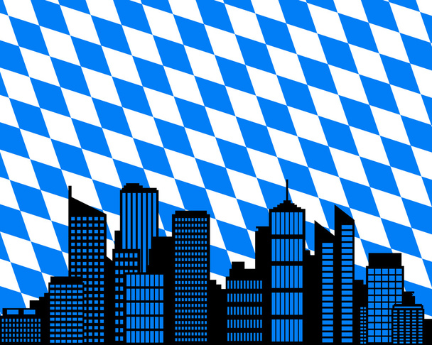 Ciudad y Bandera de Bavaria
 - Foto, imagen