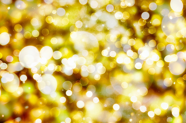 festlicher Hintergrund mit natürlichem Bokeh und leuchtend goldenen Lichtern. Vintage magischen Hintergrund mit Farbe - Foto, Bild