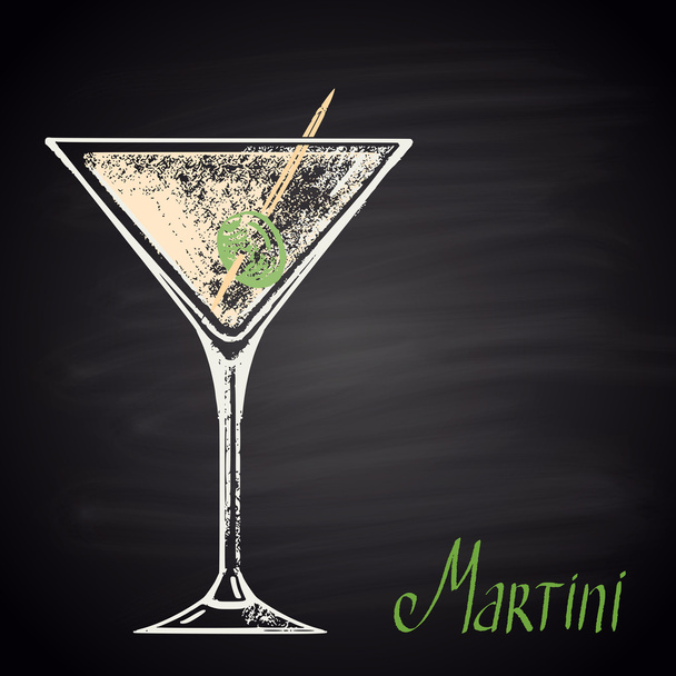 glass with martini drink - Vettoriali, immagini