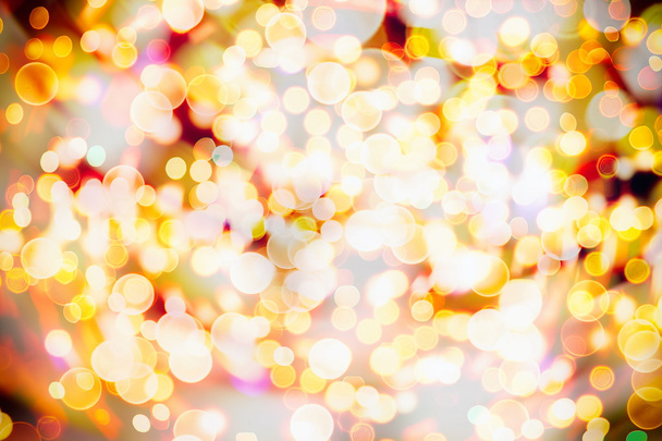 Festive Background With Natural Bokeh And Bright Golden Lights. Vintage Magic Background With Color - Photo, image