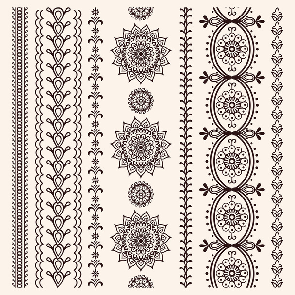Set of vector borders in indian style - Вектор, зображення