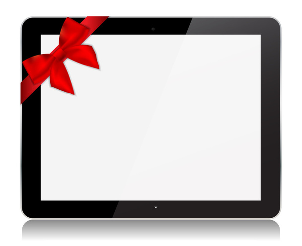 Tableta vectorial realista con cinta de regalo
 - Vector, imagen
