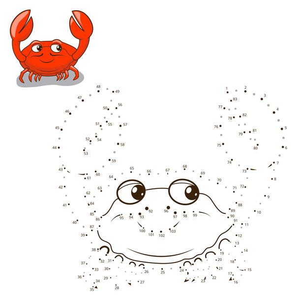 Connect the dots to draw game crab vector - Vector, Image