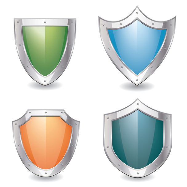 Glossy empty shield emblems - Vector, Imagen