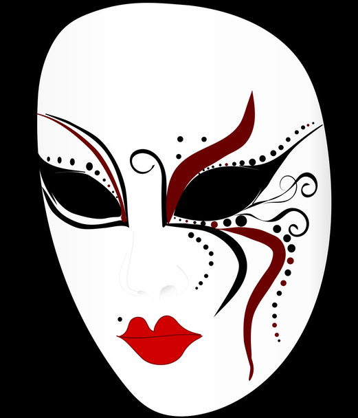 masque vénitien blanc sur fond noir
 - Vecteur, image