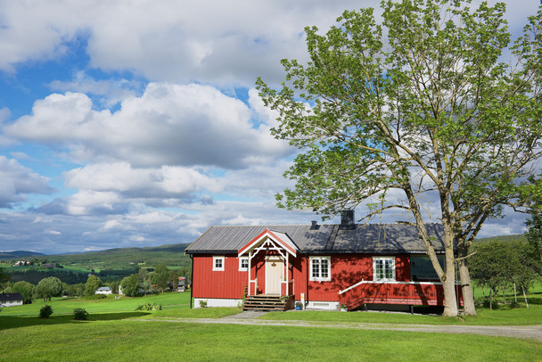 View to the traditional Norwegian house in Roli, Norway. - Foto, afbeelding