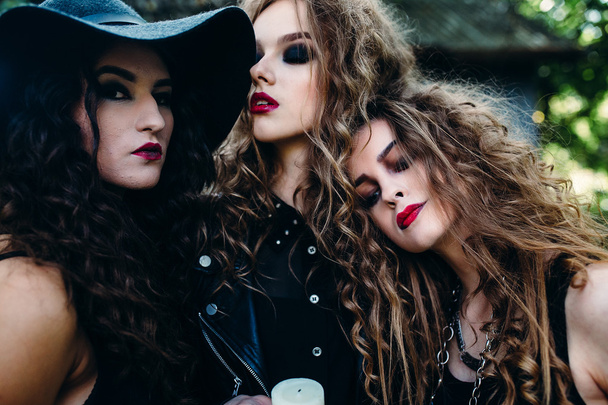 three vintage women as witches - Foto, immagini