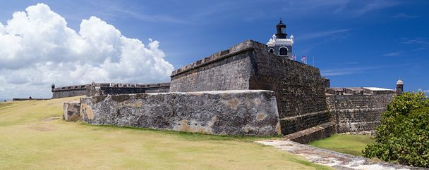 panorama von castillo san felipe del morro, san juan puerto rico - Foto, Bild
