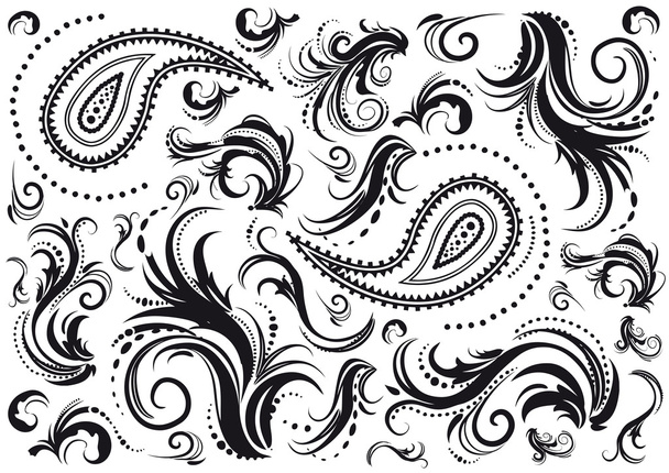 Textura arabesco en negro
 - Vector, imagen
