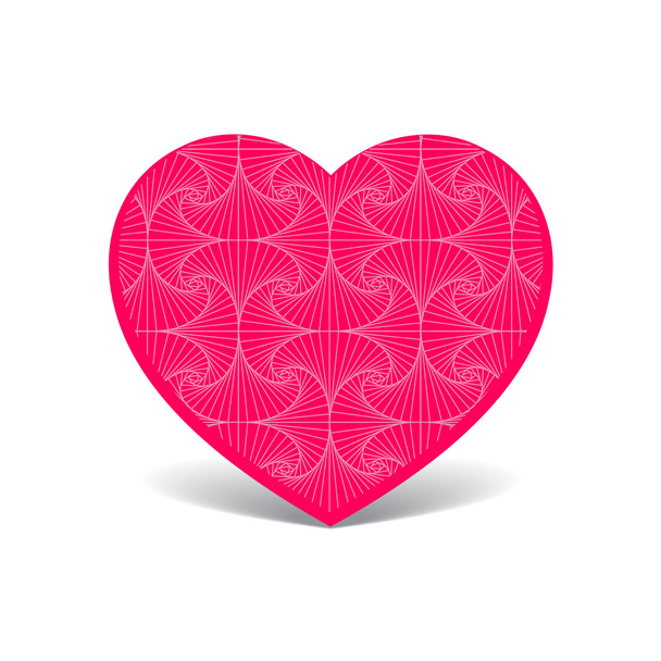 Kuviollinen söpö vaaleanpunainen sydän
 - Vektori, kuva