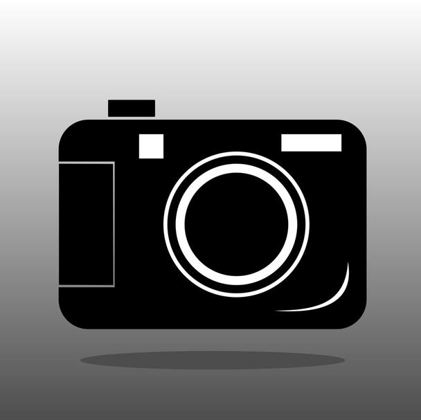 camera black and white - Vector, Image
