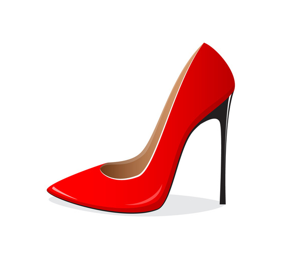 Zapatos rojos tacón alto
 - Vector, imagen