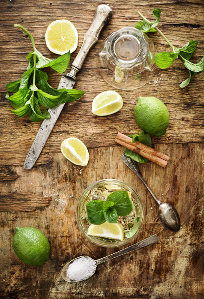 Mojito ingredients on wooden table - Photo, Image