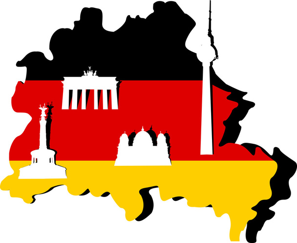 χάρτη της Γερμανίας και του Βερολίνου - Φωτογραφία, εικόνα