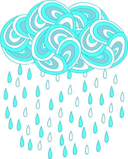 Stock Vector Illustration: illustration of cloud and rain - Vector, Image