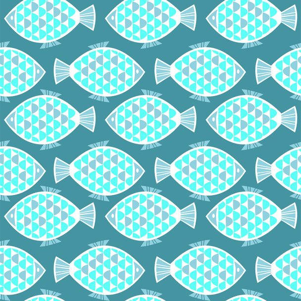 Stock Vector Illustration: seamless fish abstract background - Vettoriali, immagini