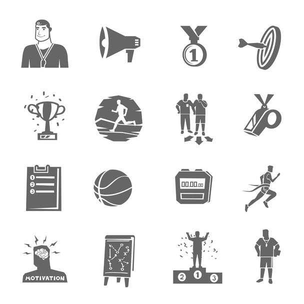 Track and field athletics line icon set. Outline sports icon set