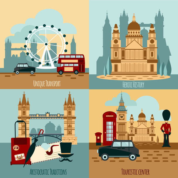 Λονδίνο τουριστική σύνολο - Διάνυσμα, εικόνα