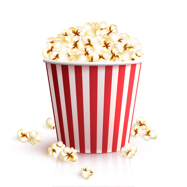 Realistische Popcorn emmer - Vector, afbeelding