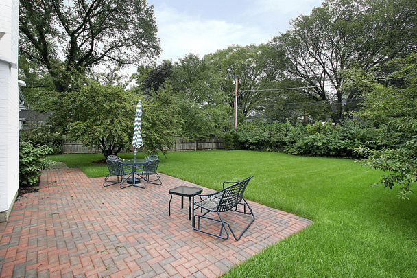 Brick patio and back yard - Photo, Image