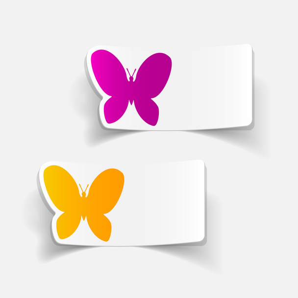 πολύχρωμες πεταλούδες αυτοκόλλητα - Διάνυσμα, εικόνα