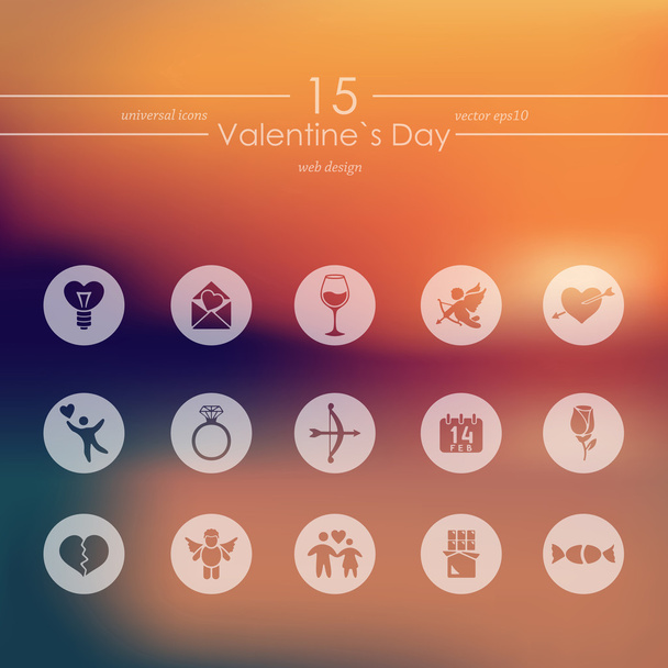 Набор икон ко Дню Святого Валентина
 - Вектор,изображение