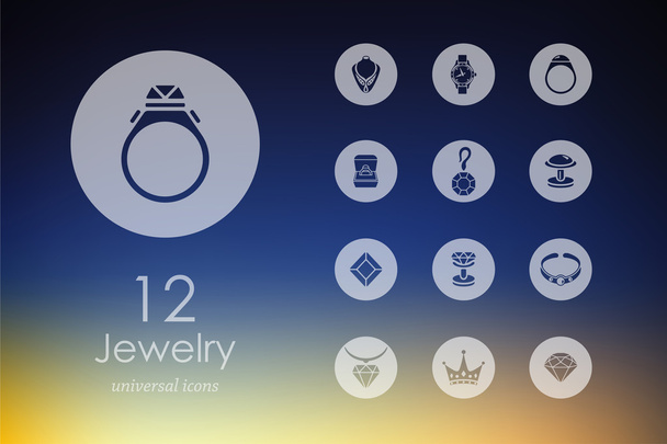 Set of jewelry icons - Vector, Image