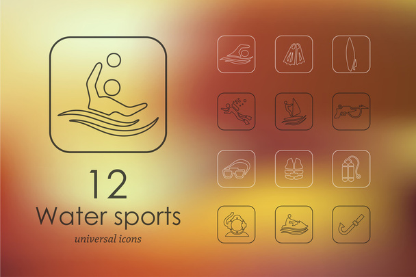 Набор икон водных видов спорта
 - Вектор,изображение