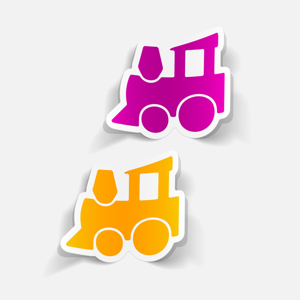 trains with shadows stickers - Vector, Image