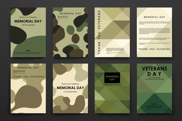Diseño de póster en estilo de día de veteranos
 - Vector, Imagen