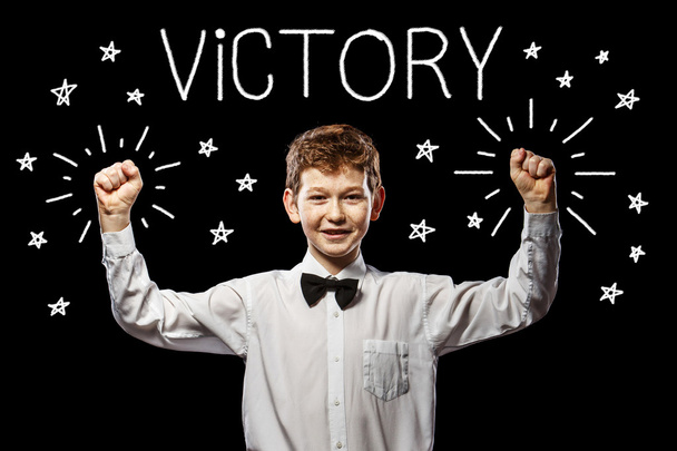 Victory red-haired boy - Photo, Image