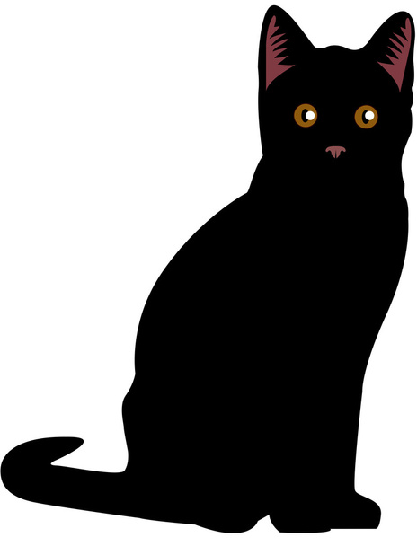 Gato negro aislado
 - Vector, imagen